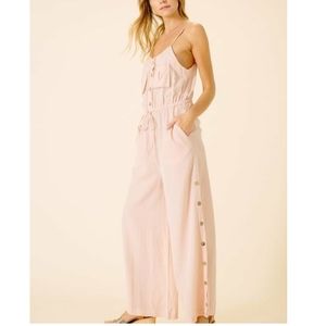 Ellor NWT Women's Catalina Pocket Blush Jumpsuit